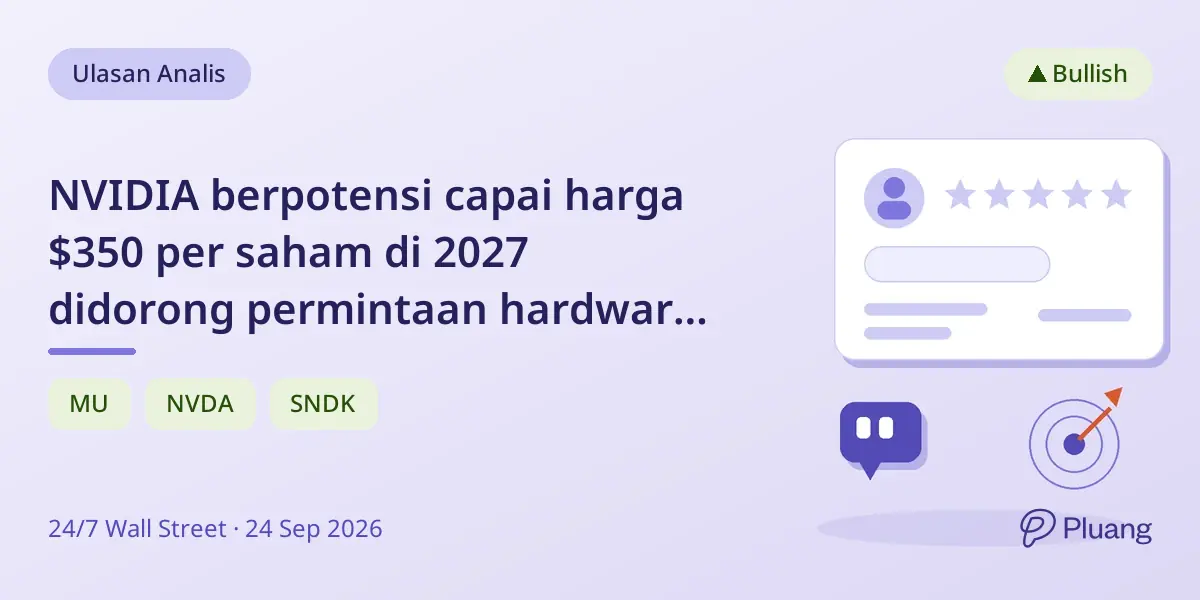 NVIDIA berpotensi capai harga $350 per saham di 2027 didorong permintaan hardware AI dan pertumbuhan laba kuat.