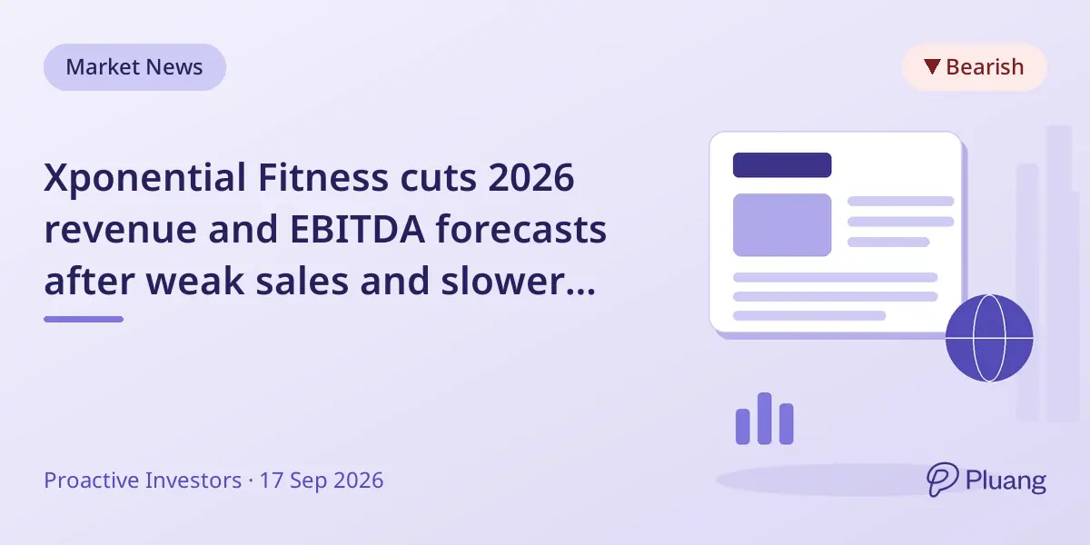 Xponential Fitness cuts 2026 revenue and EBITDA forecasts after weak sales and slower studio growth