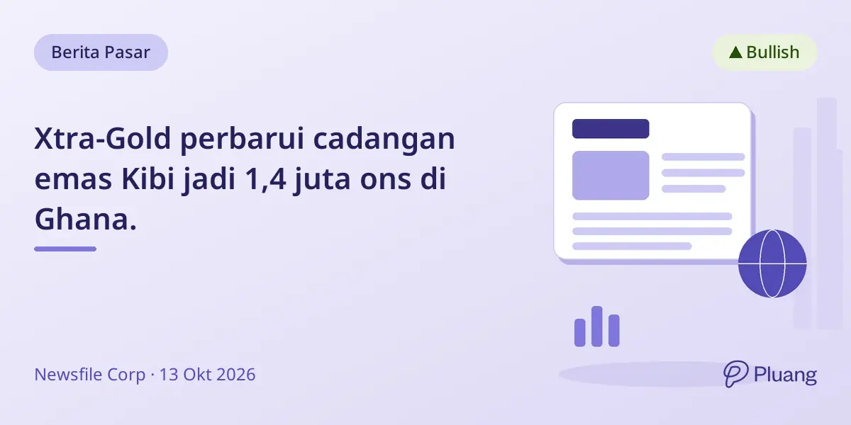 Xtra-Gold perbarui cadangan emas Kibi jadi 1,4 juta ons di Ghana.