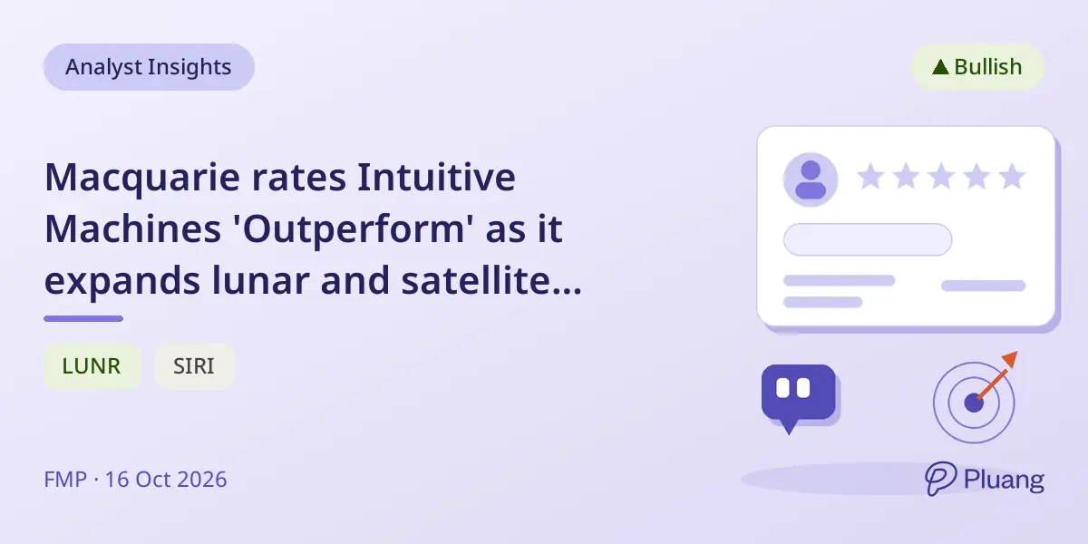 Macquarie rates Intuitive Machines 'Outperform' as it expands lunar and satellite missions.