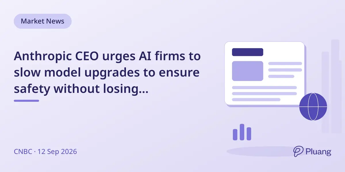Anthropic CEO urges AI firms to slow model upgrades to ensure safety without losing competitive edge.