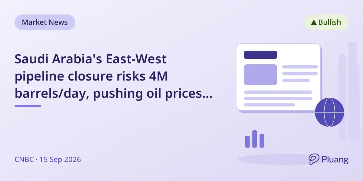 Saudi Arabia's East-West pipeline closure risks 4M barrels/day, pushing oil prices above $100 amid Middle East tensions.