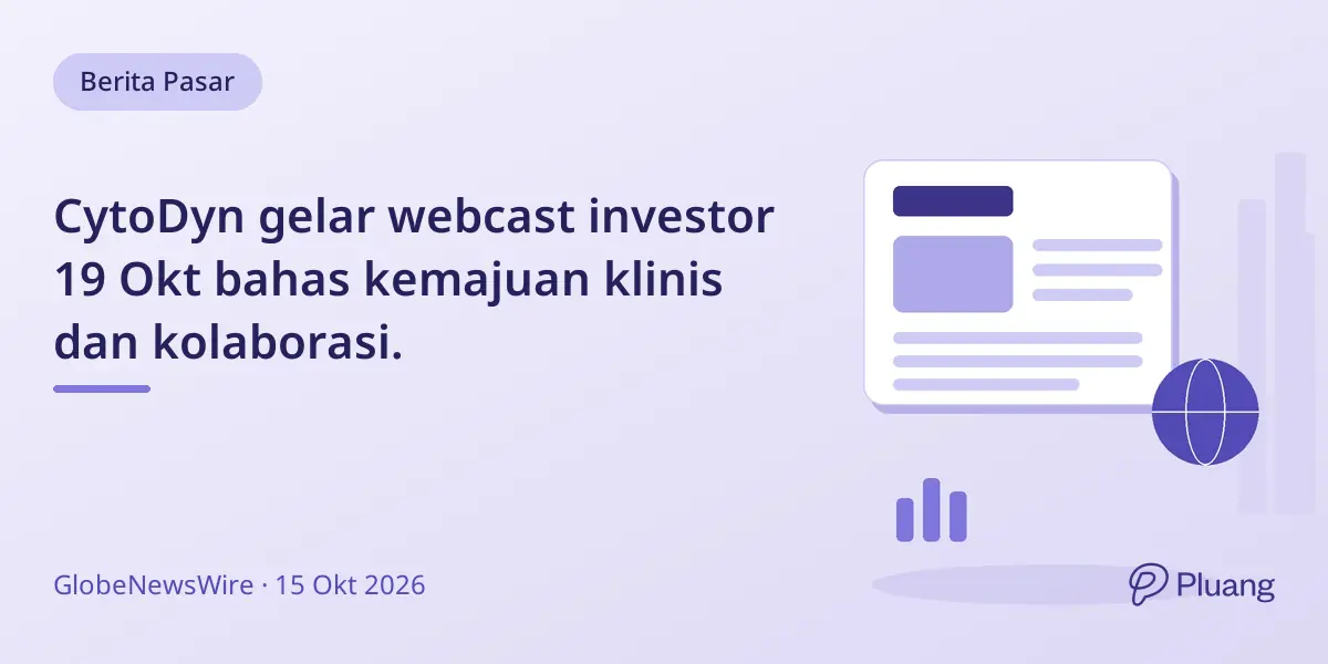 CytoDyn gelar webcast investor 19 Okt bahas kemajuan klinis dan kolaborasi.