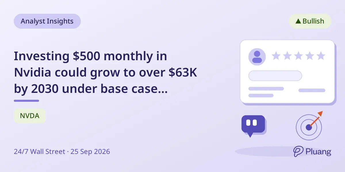 Investing $500 monthly in Nvidia could grow to over $63K by 2030 under base case scenario.