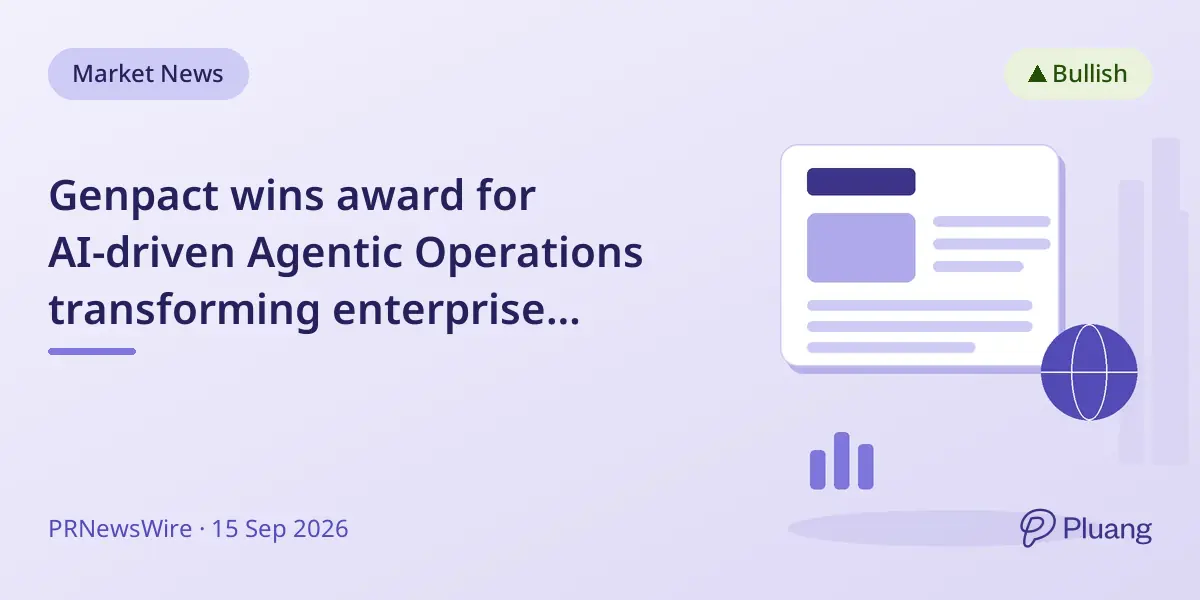 Genpact wins award for AI-driven Agentic Operations transforming enterprise workflows.
