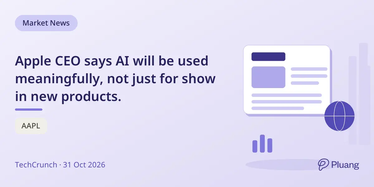 Apple CEO says AI will be used meaningfully, not just for show in new products.