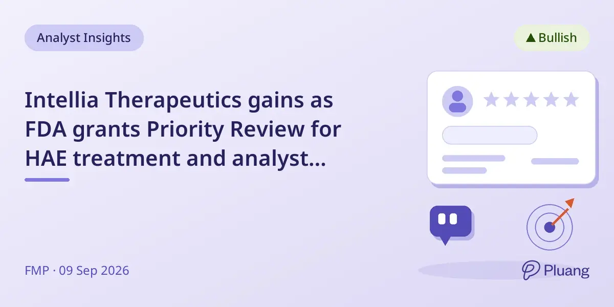 Intellia Therapeutics gains as FDA grants Priority Review for HAE treatment and analyst hikes price target.