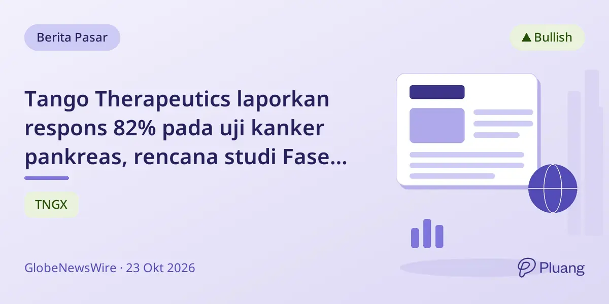Tango Therapeutics laporkan respons 82% pada uji kanker pankreas, rencana studi Fase 3 tahun 2027