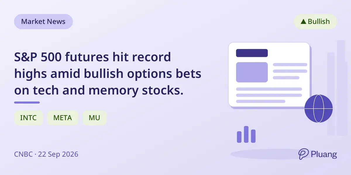 S&P 500 futures hit record highs amid bullish options bets on tech and memory stocks.