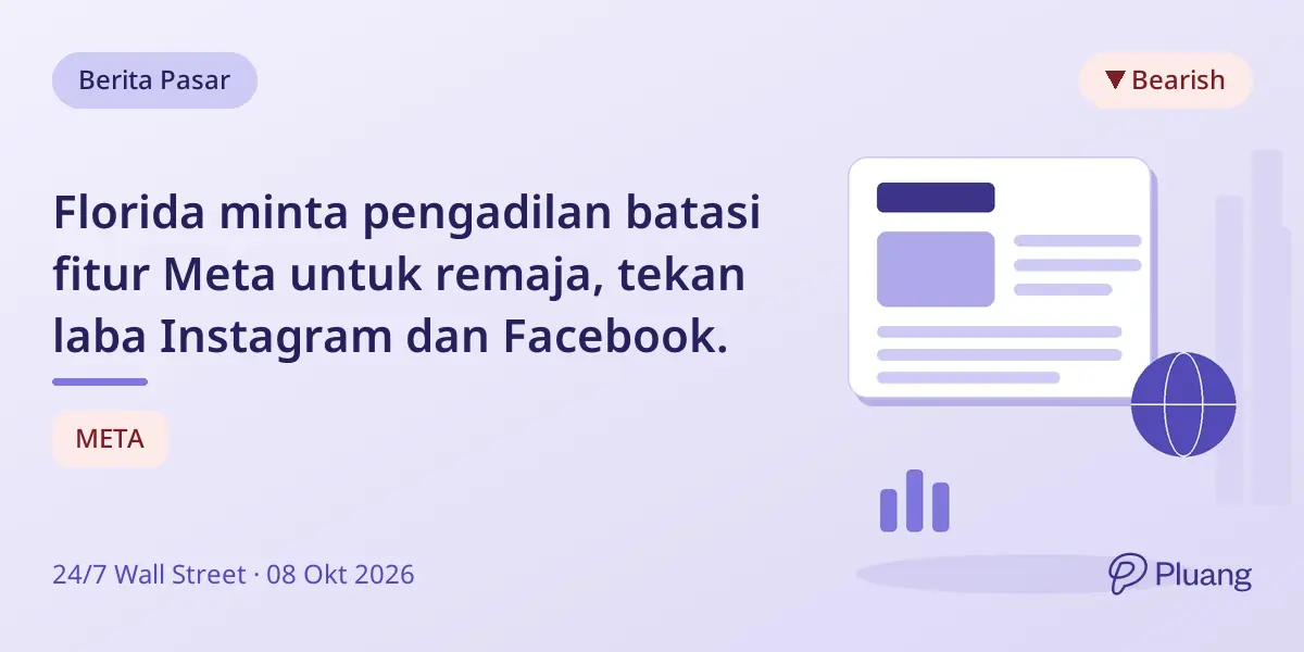 Florida minta pengadilan batasi fitur Meta untuk remaja, tekan laba Instagram dan Facebook.