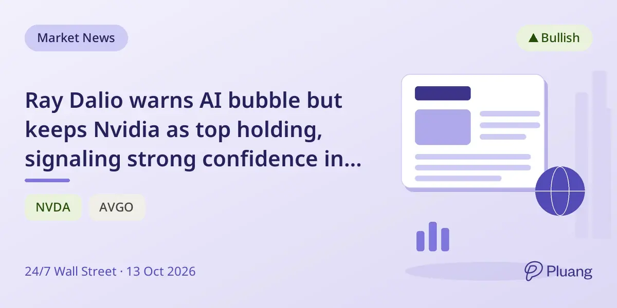 Ray Dalio warns AI bubble but keeps Nvidia as top holding, signaling strong confidence in its growth.