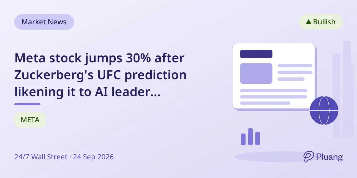 Meta stock jumps 30% after Zuckerberg's UFC prediction likening it to AI leader Anthropic.