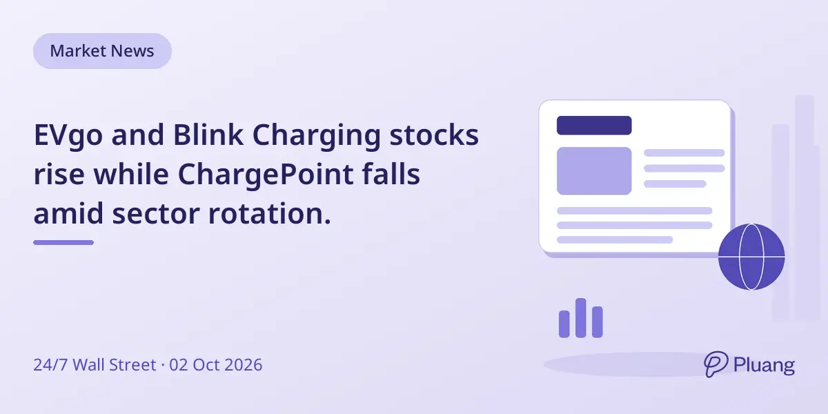 EVgo and Blink Charging stocks rise while ChargePoint falls amid sector rotation.