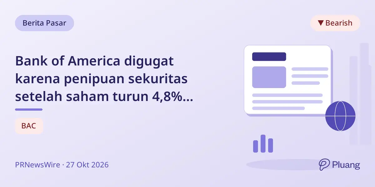 Bank of America digugat karena penipuan sekuritas setelah saham turun 4,8% terkait kegagalan kepatuhan.