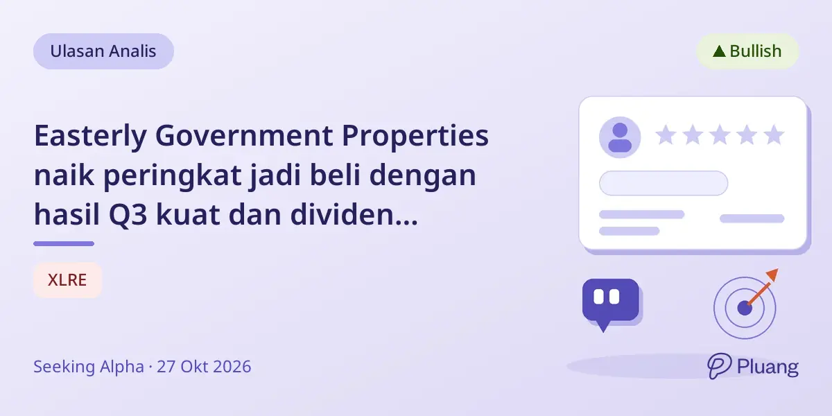 Easterly Government Properties naik peringkat jadi beli dengan hasil Q3 kuat dan dividen hampir 8%.