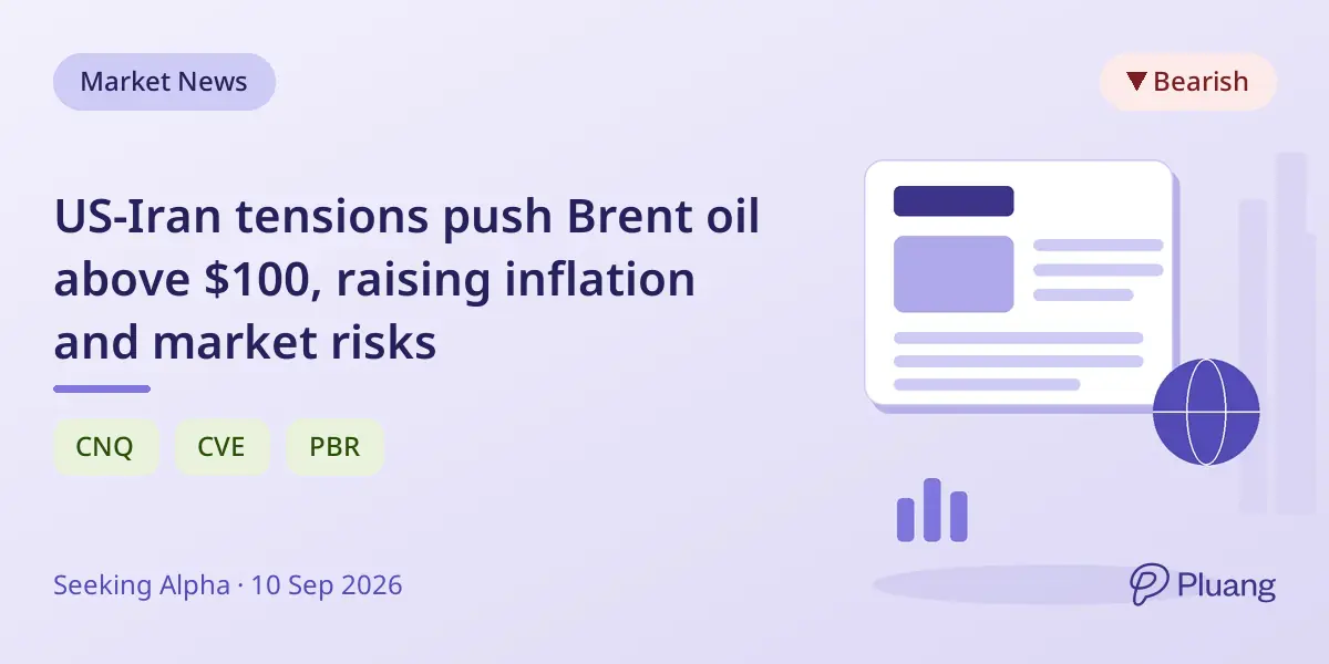 US-Iran tensions push Brent oil above $100, raising inflation and market risks