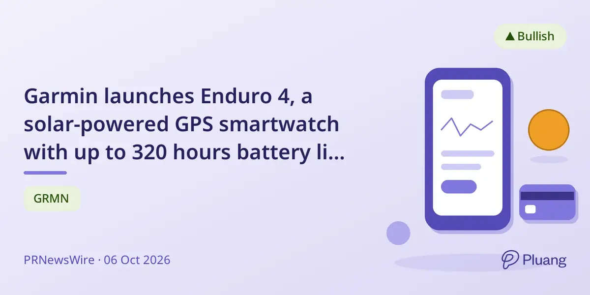 Garmin launches Enduro 4, a solar-powered GPS smartwatch with up to 320 hours battery life for endurance athletes.