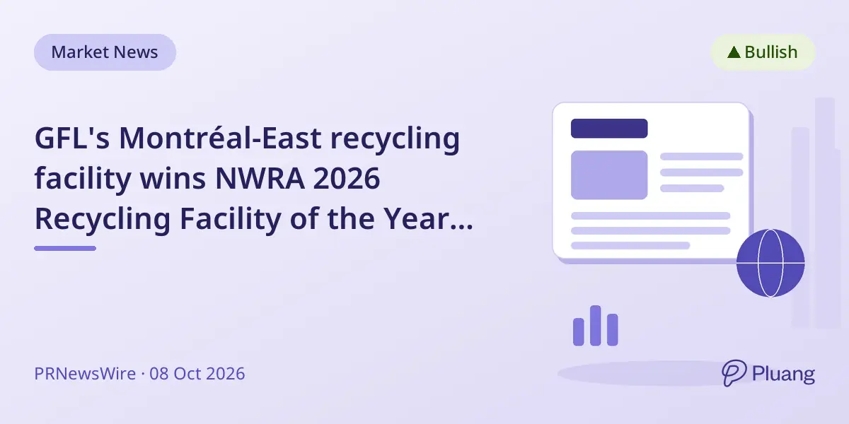 GFL's Montréal-East recycling facility wins NWRA 2026 Recycling Facility of the Year award