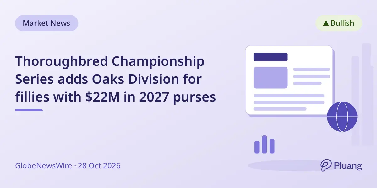 Thoroughbred Championship Series adds Oaks Division for fillies with $22M in 2027 purses