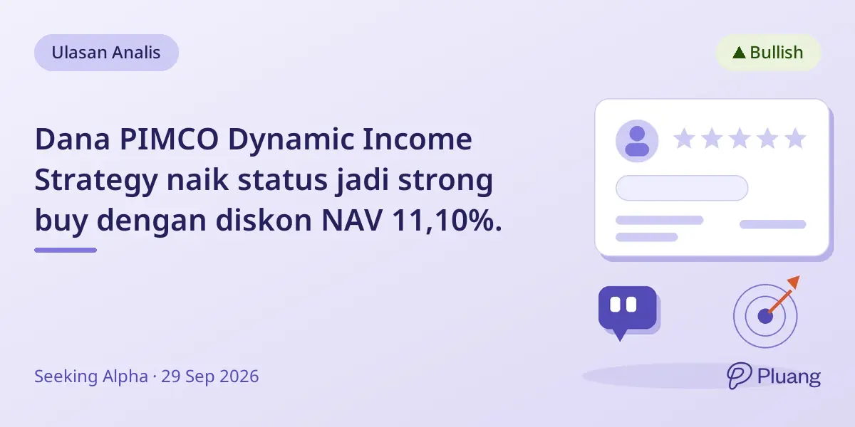 Dana PIMCO Dynamic Income Strategy naik status jadi strong buy dengan diskon NAV 11,10%.