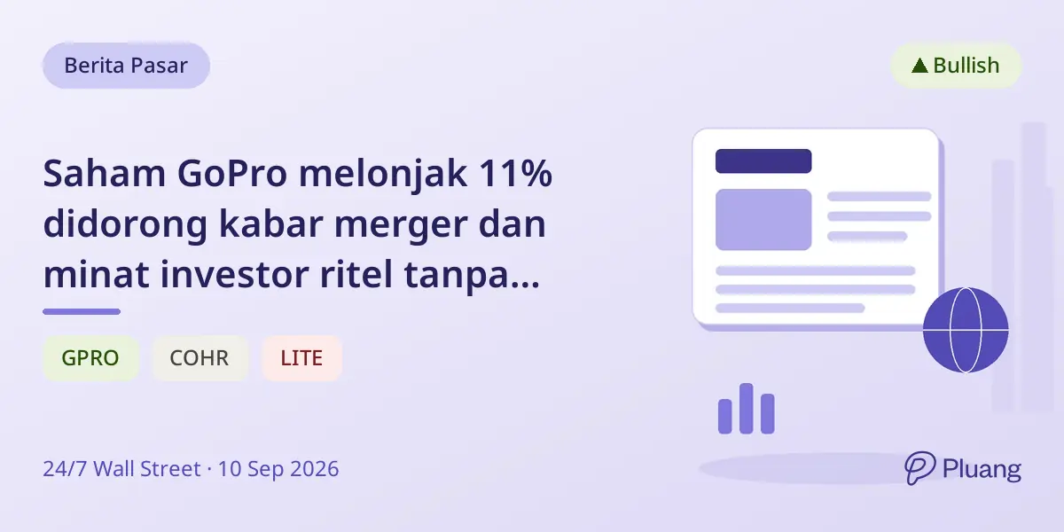 Saham GoPro melonjak 11% didorong kabar merger dan minat investor ritel tanpa berita baru