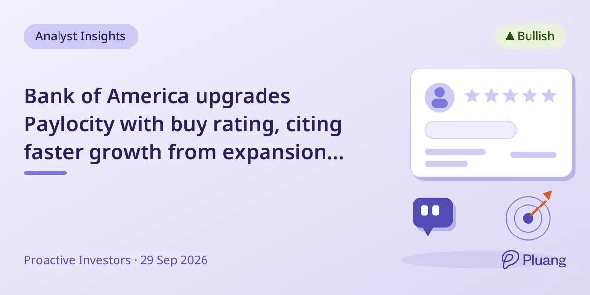 Bank of America upgrades Paylocity with buy rating, citing faster growth from expansion beyond payroll.