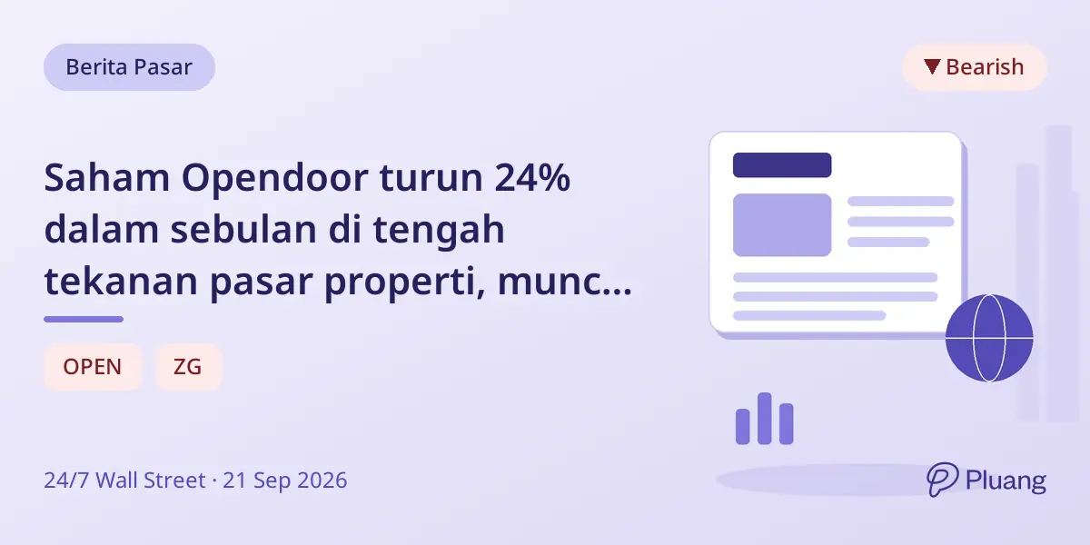Saham Opendoor turun 24% dalam sebulan di tengah tekanan pasar properti, muncul kekhawatiran risiko spesifik perusahaan.