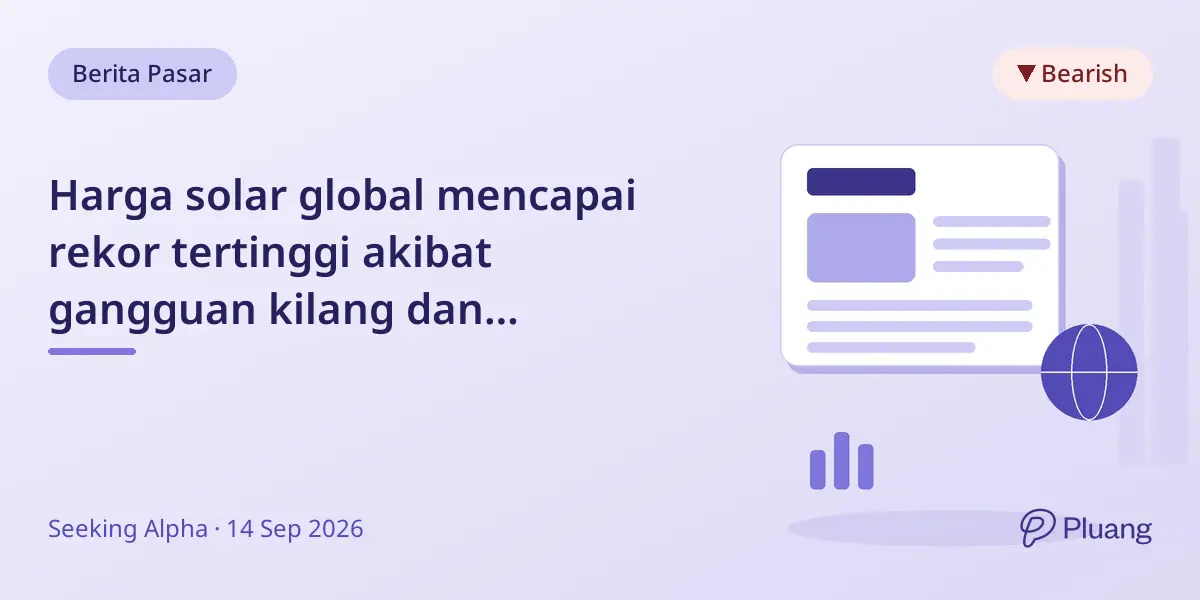 Harga solar global mencapai rekor tertinggi akibat gangguan kilang dan ketegangan geopolitik.