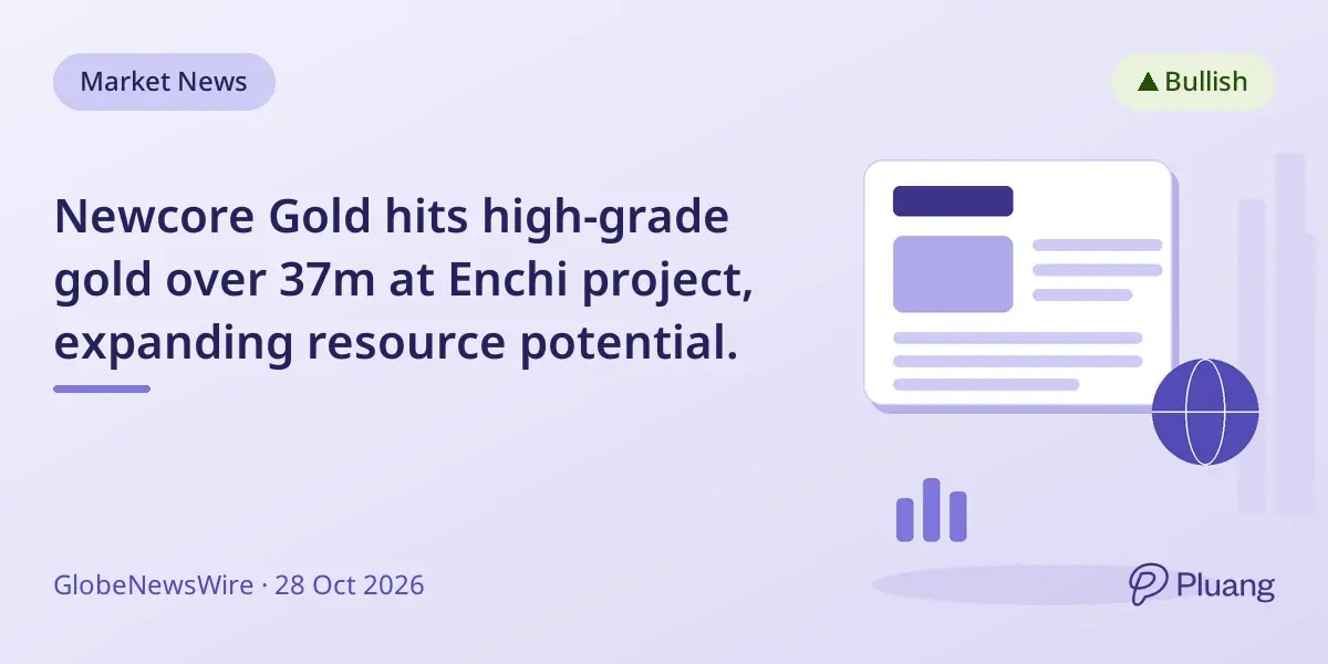 Newcore Gold hits high-grade gold over 37m at Enchi project, expanding resource potential.