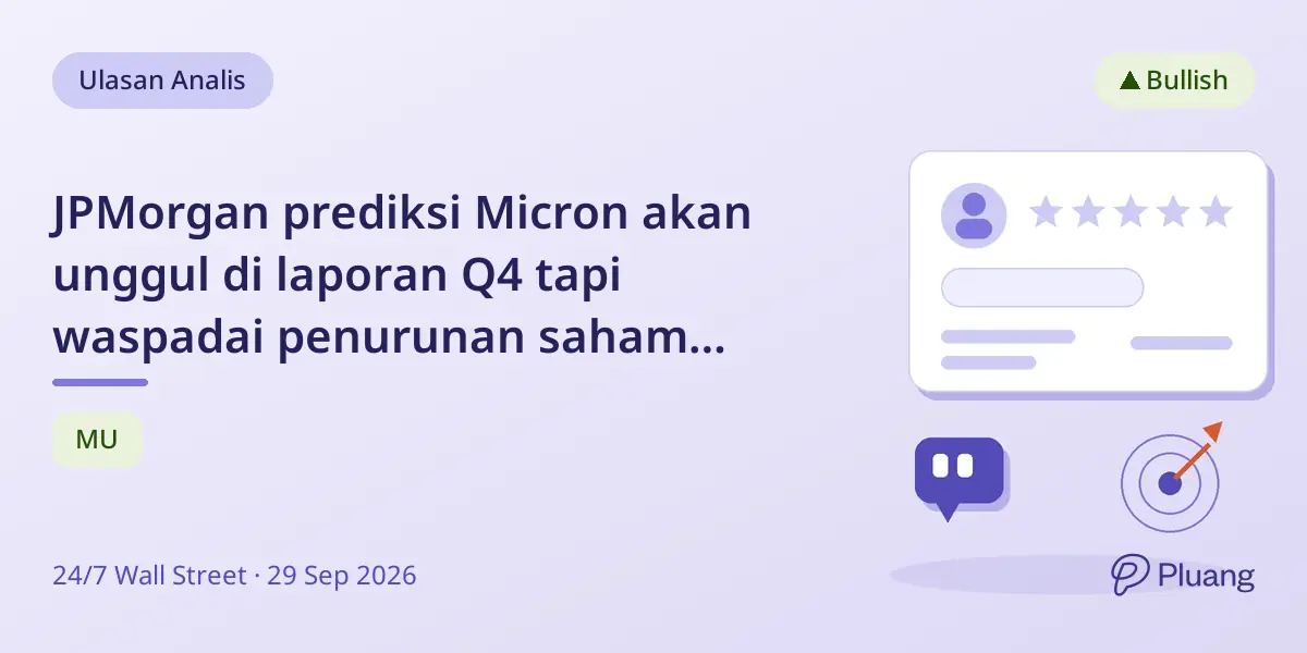 JPMorgan prediksi Micron akan unggul di laporan Q4 tapi waspadai penurunan saham pasca-laporan.