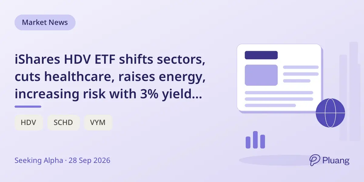 iShares HDV ETF shifts sectors, cuts healthcare, raises energy, increasing risk with 3% yield and Hold rating.