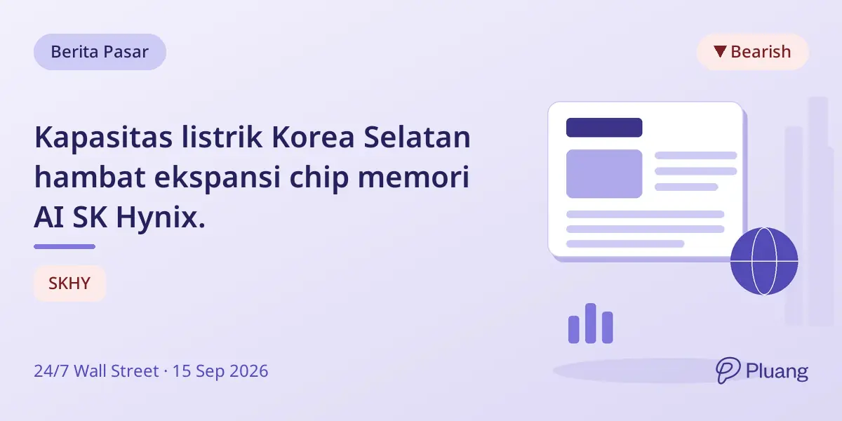 Kapasitas listrik Korea Selatan hambat ekspansi chip memori AI SK Hynix.