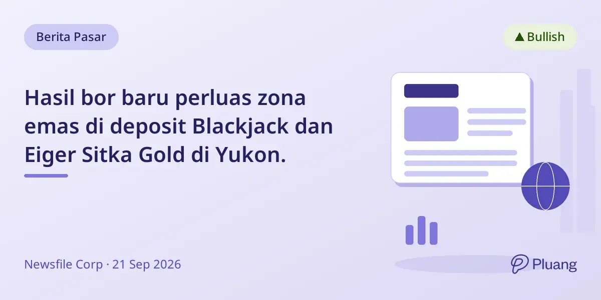 Hasil bor baru perluas zona emas di deposit Blackjack dan Eiger Sitka Gold di Yukon.