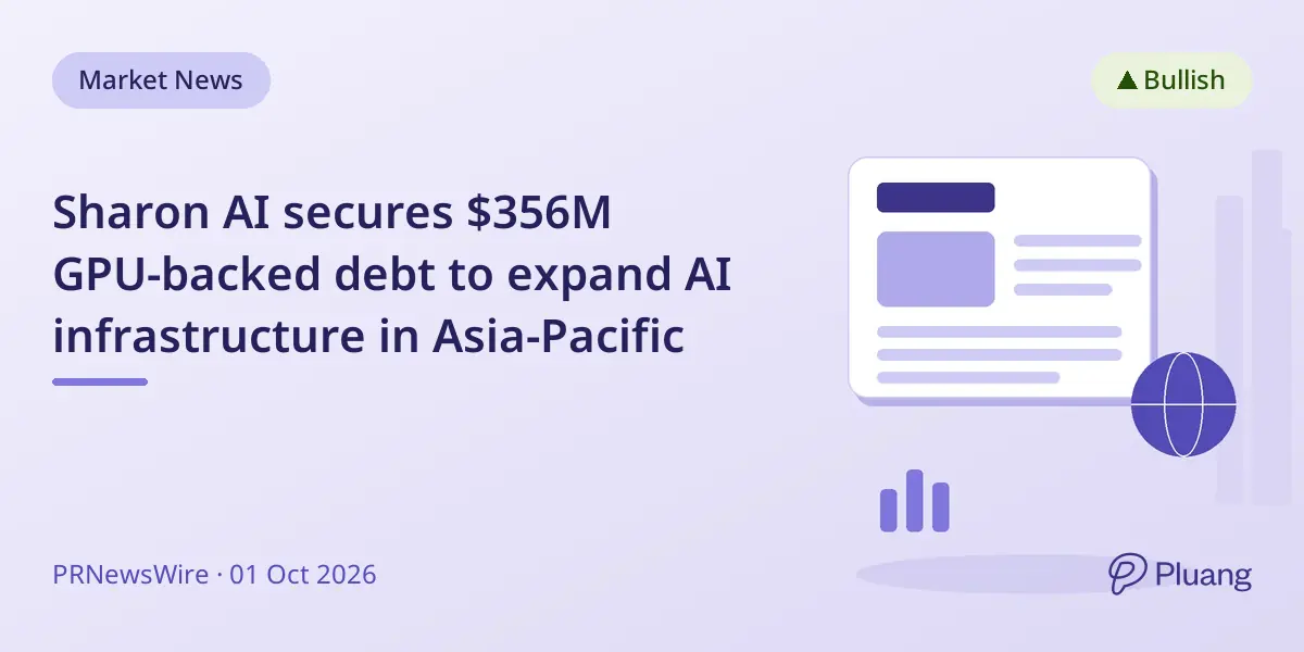 Sharon AI secures $356M GPU-backed debt to expand AI infrastructure in Asia-Pacific