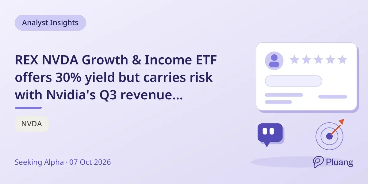 REX NVDA Growth & Income ETF offers 30% yield but carries risk with Nvidia's Q3 revenue guidance.