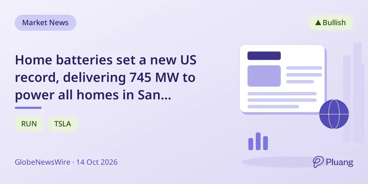 Home batteries set a new US record, delivering 745 MW to power all homes in San Francisco and San Jose during a heat wave.