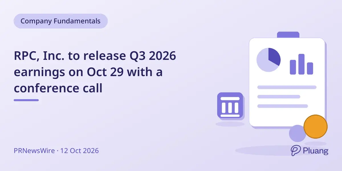 RPC, Inc. to release Q3 2026 earnings on Oct 29 with a conference call