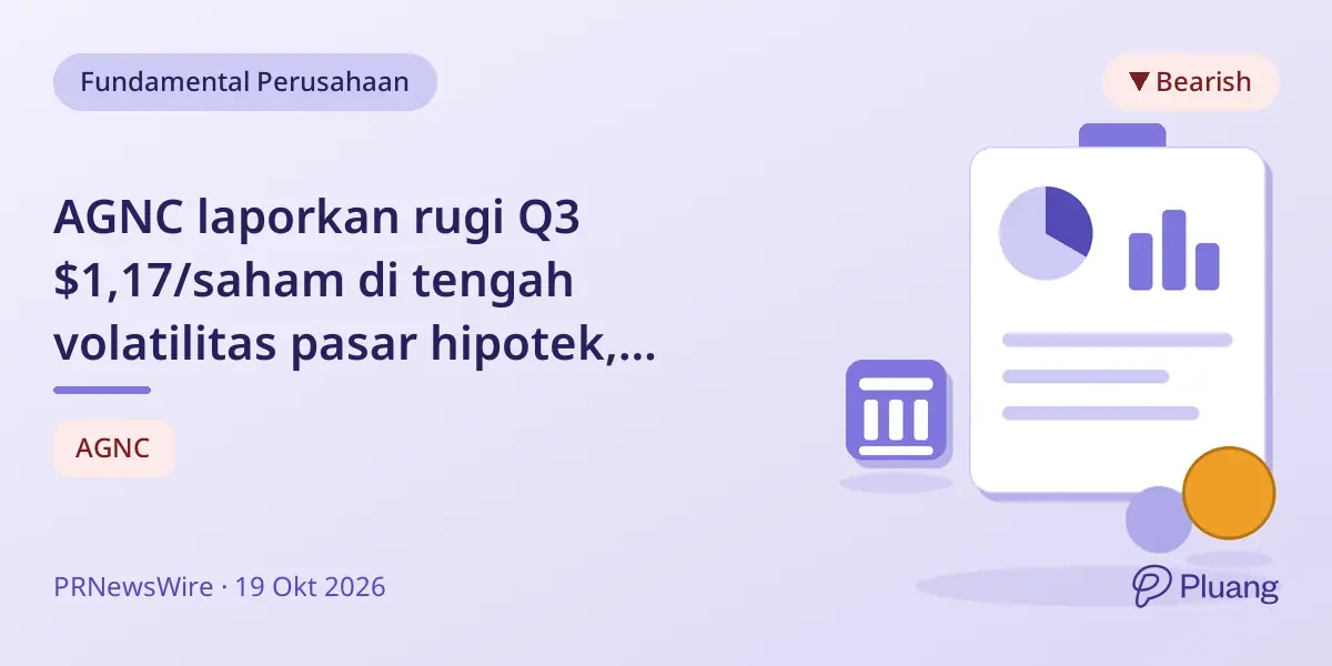 AGNC laporkan rugi Q3 $1,17/saham di tengah volatilitas pasar hipotek, dividen $0,36.