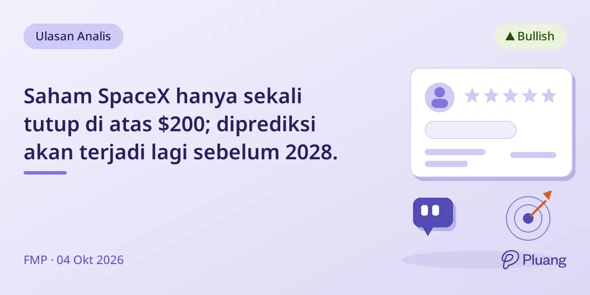 Saham SpaceX hanya sekali tutup di atas $200; diprediksi akan terjadi lagi sebelum 2028.
