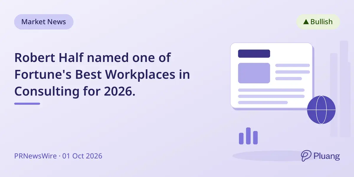 Robert Half named one of Fortune's Best Workplaces in Consulting for 2026.