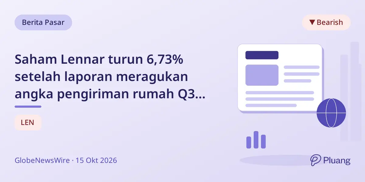 Saham Lennar turun 6,73% setelah laporan meragukan angka pengiriman rumah Q3 2026