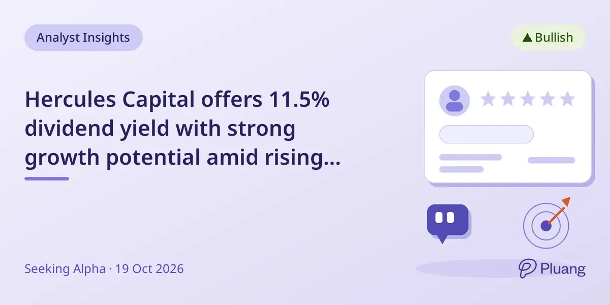 Hercules Capital offers 11.5% dividend yield with strong growth potential amid rising rates.