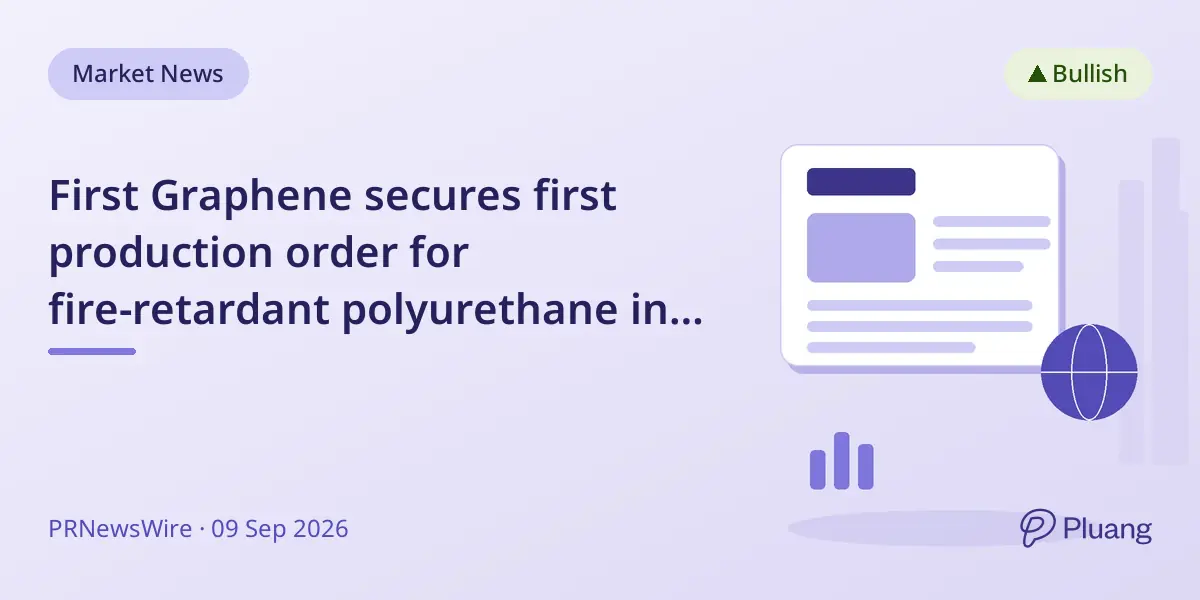 First Graphene secures first production order for fire-retardant polyurethane in Australian mining sector