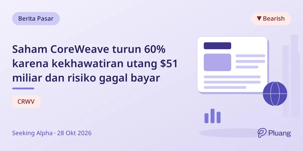 Saham CoreWeave turun 60% karena kekhawatiran utang $51 miliar dan risiko gagal bayar