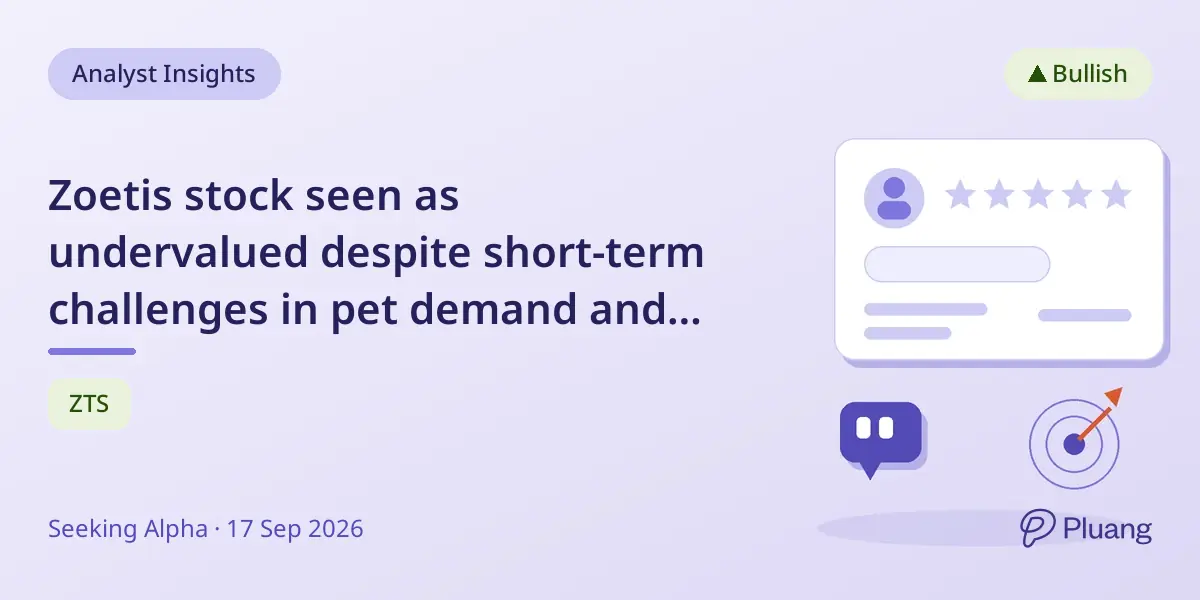 Zoetis stock seen as undervalued despite short-term challenges in pet demand and competition.