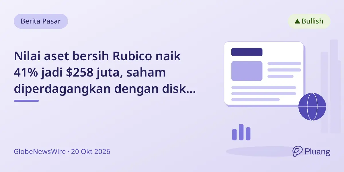 Nilai aset bersih Rubico naik 41% jadi $258 juta, saham diperdagangkan dengan diskon besar.