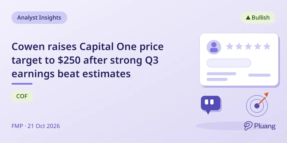 Cowen raises Capital One price target to $250 after strong Q3 earnings beat estimates