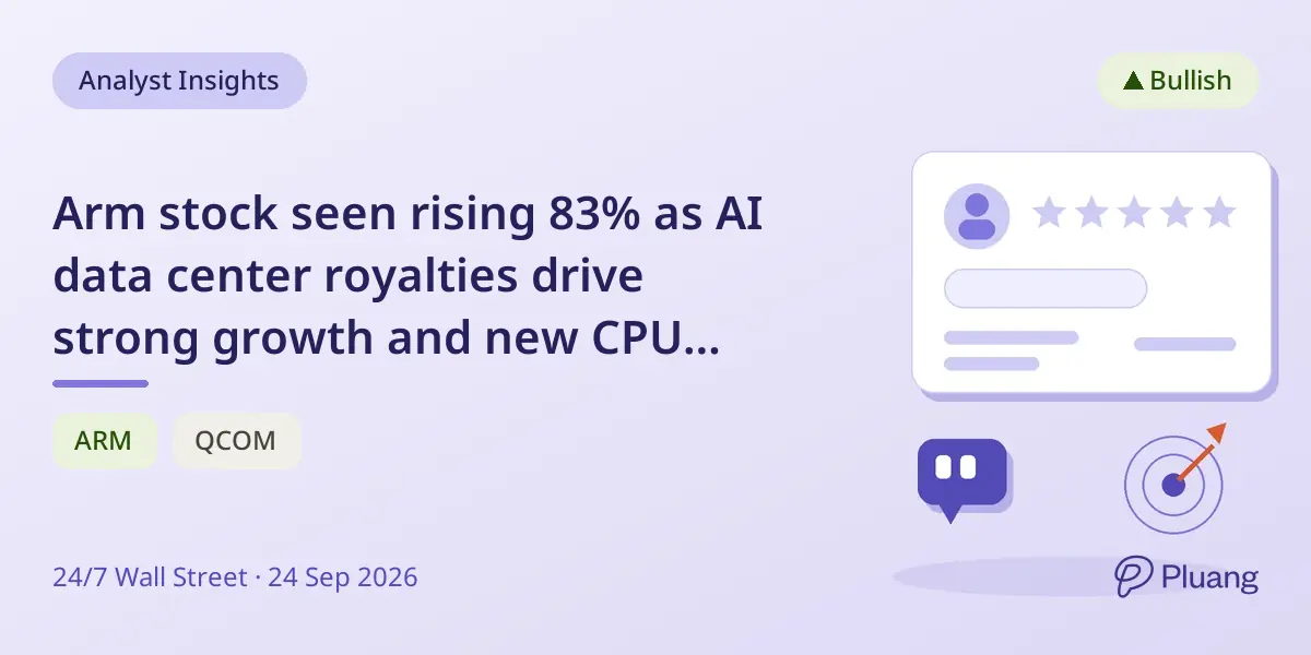 Arm stock seen rising 83% as AI data center royalties drive strong growth and new CPU launches.