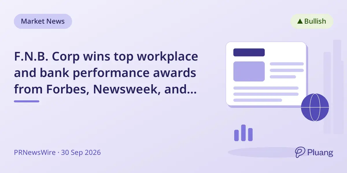 F.N.B. Corp wins top workplace and bank performance awards from Forbes, Newsweek, and Pittsburgh Post-Gazette.