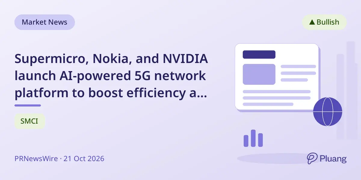 Supermicro, Nokia, and NVIDIA launch AI-powered 5G network platform to boost efficiency and enable new AI services.